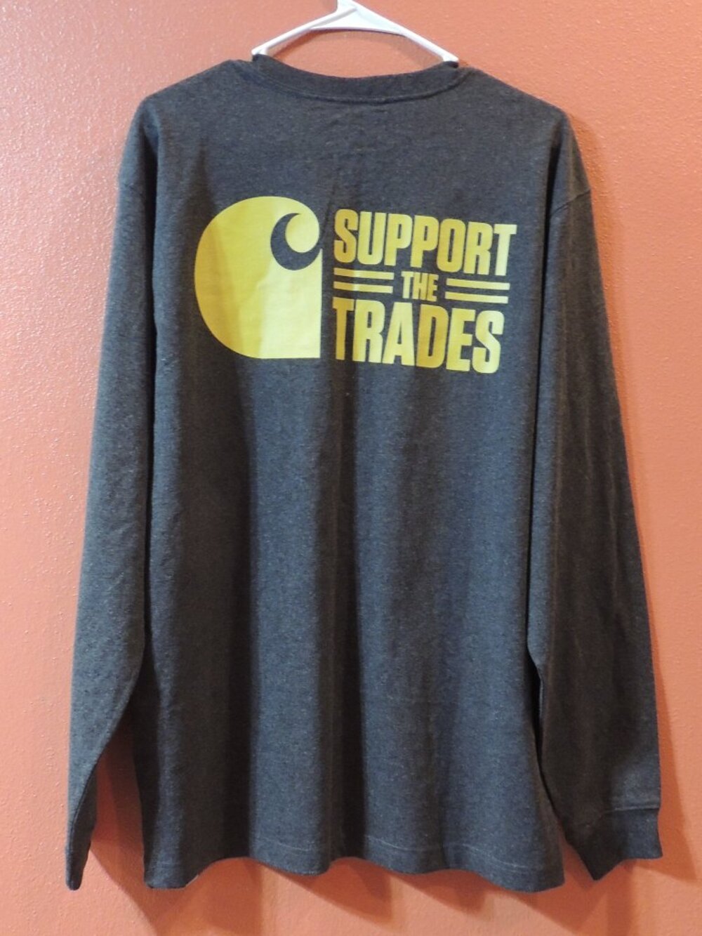 Carhartt Trades Shirt NEW Men Medium Gray Yellow Outdoors Long Sleeve Shirt
